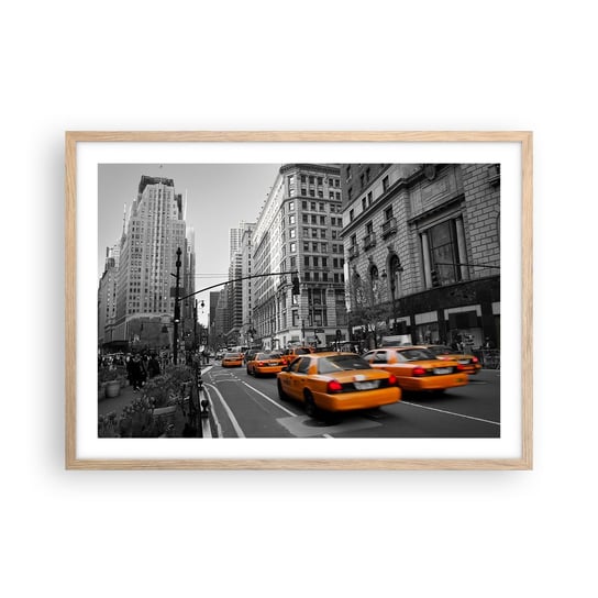 Obraz - Plakat - Słońca wielkiego miasta - 70x50cm - Miasto Nowy Jork Manhattan - Nowoczesny modny obraz Plakat rama jasny dąb ARTTOR ARTTOR
