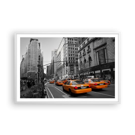 Obraz - Plakat - Słońca wielkiego miasta - 91x61cm - Miasto Nowy Jork Manhattan - Foto Plakaty na ścianę w ramie białej - Plakat do Salonu Sypialni ARTTOR ARTTOR