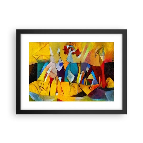Obraz - Plakat - Słońce - życie - radość - 40x30cm - Zwierzęta Afryka Kubizm - Foto Plakaty na ścianę w czarnej ramie - Plakat do Salonu Sypialni ARTTOR ARTTOR