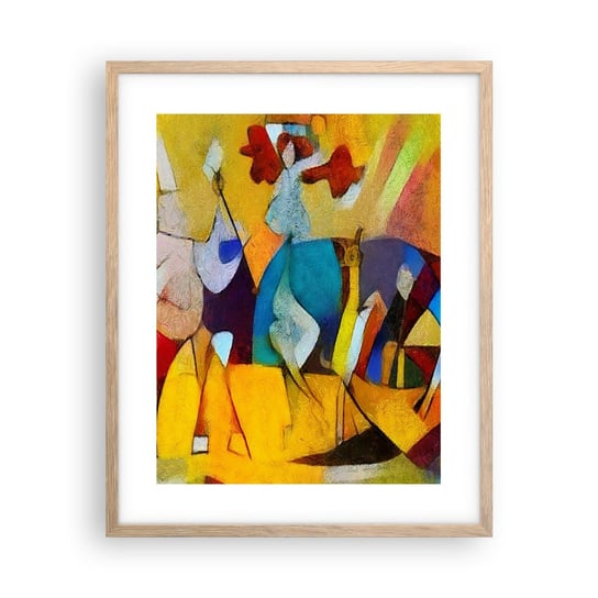 Obraz - Plakat - Słońce - życie - radość - 40x50cm - Zwierzęta Afryka Kubizm - Foto Plakaty w ramie koloru jasny dąb do Salonu Sypialni ARTTOR ARTTOR