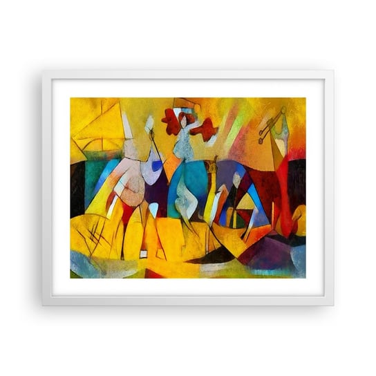 Obraz - Plakat - Słońce - życie - radość - 50x40cm - Zwierzęta Afryka Kubizm - Foto Plakaty w ramie koloru białego do Salonu Sypialni ARTTOR ARTTOR