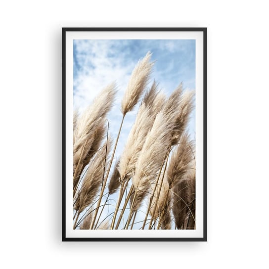 Obraz - Plakat - Słoneczna i wietrzna pieszczota - 61x91cm - Trawa Pampasowa Natura Boho - Foto Plakaty na ścianę w czarnej ramie - Plakat do Salonu Sypialni ARTTOR ARTTOR