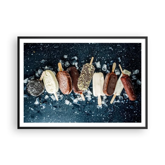 Obraz - Plakat - Smak gorącego lata - 100x70cm - Lody Gastronomia Jedzenie - Foto Plakaty w ramie koloru czarnego do Salonu Sypialni ARTTOR ARTTOR