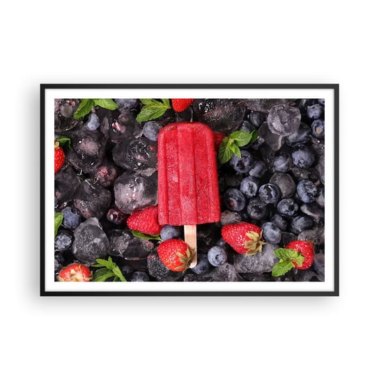 Obraz - Plakat - Smak gorącego lata - 100x70cm - Lody Owoce Zdrowie - Foto Plakaty w ramie koloru czarnego do Salonu Sypialni ARTTOR ARTTOR