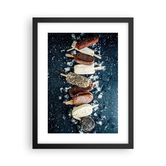 Obraz - Plakat - Smak gorącego lata - 30x40cm - Lody Gastronomia Jedzenie - Foto Plakaty na ścianę w czarnej ramie - Plakat do Salonu Sypialni ARTTOR ARTTOR