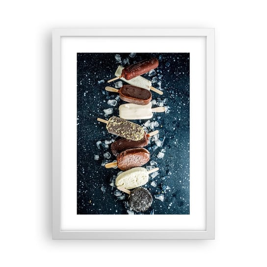 Obraz - Plakat - Smak gorącego lata - 30x40cm - Lody Gastronomia Jedzenie - Foto Plakaty na ścianę w ramie białej - Plakat do Salonu Sypialni ARTTOR ARTTOR