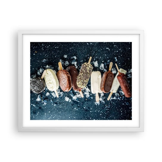 Obraz - Plakat - Smak gorącego lata - 50x40cm - Lody Gastronomia Jedzenie - Foto Plakaty w ramie koloru białego do Salonu Sypialni ARTTOR ARTTOR