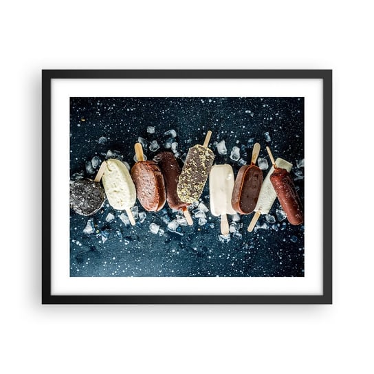 Obraz - Plakat - Smak gorącego lata - 50x40cm - Lody Gastronomia Jedzenie - Foto Plakaty w ramie koloru czarnego do Salonu Sypialni ARTTOR ARTTOR