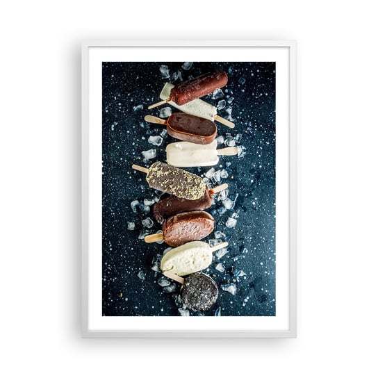 Obraz - Plakat - Smak gorącego lata - 50x70cm - Lody Gastronomia Jedzenie - Nowoczesny modny obraz Plakat rama biała ARTTOR ARTTOR