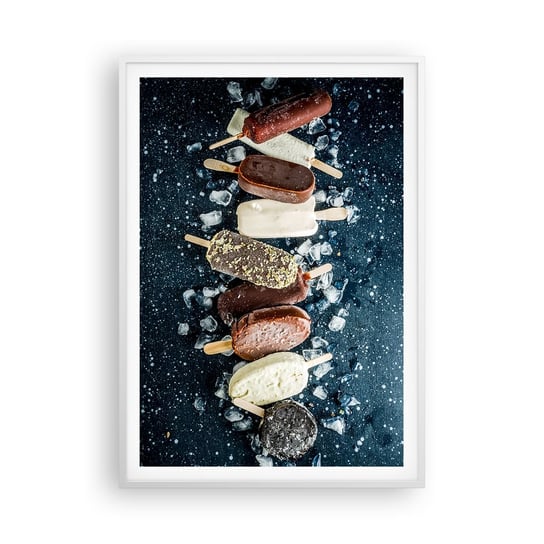 Obraz - Plakat - Smak gorącego lata - 70x100cm - Lody Gastronomia Jedzenie - Foto Plakaty w ramie koloru białego do Salonu Sypialni ARTTOR ARTTOR