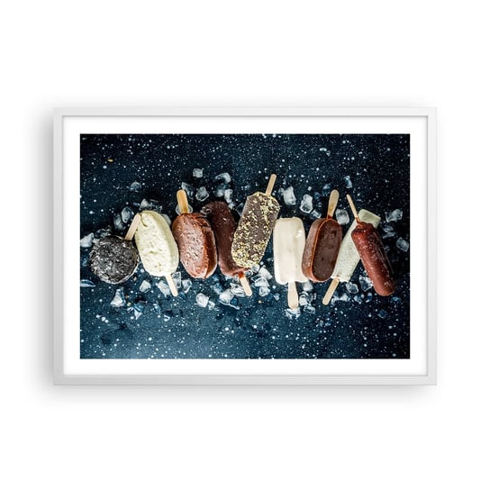 Obraz - Plakat - Smak gorącego lata - 70x50cm - Lody Gastronomia Jedzenie - Nowoczesny modny obraz Plakat rama biała ARTTOR ARTTOR