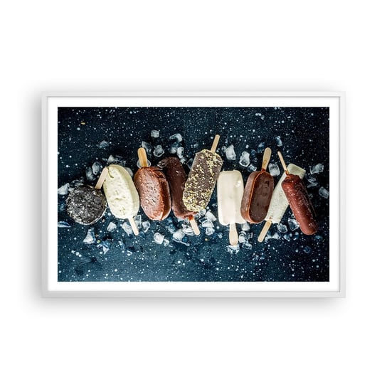 Obraz - Plakat - Smak gorącego lata - 91x61cm - Lody Gastronomia Jedzenie - Foto Plakaty na ścianę w ramie białej - Plakat do Salonu Sypialni ARTTOR ARTTOR