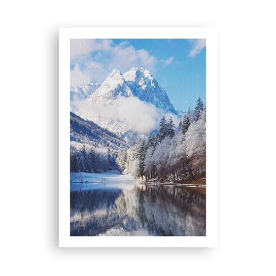 Obraz - Plakat - Śnieżna straż - 50x70cm - Zima Krajobraz Góry - Nowoczesny modny obraz Plakat bez ramy do Salonu Sypialni ARTTOR ARTTOR
