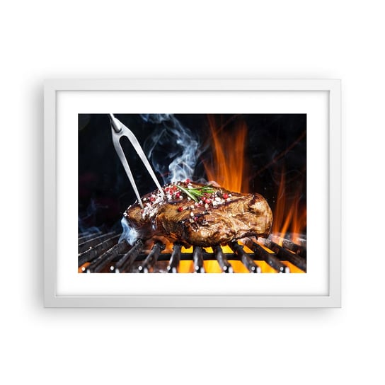 Obraz - Plakat - Soczyste i wonne - 40x30cm - Gastronomia Stek Grill - Foto Plakaty na ścianę w ramie białej - Plakat do Salonu Sypialni ARTTOR ARTTOR