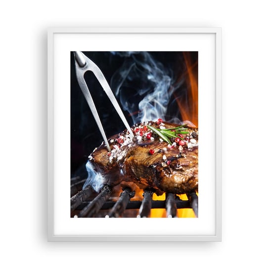 Obraz - Plakat - Soczyste i wonne - 40x50cm - Gastronomia Stek Grill - Foto Plakaty w ramie koloru białego do Salonu Sypialni ARTTOR ARTTOR