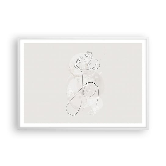 Obraz - Plakat - Spirala piękna - 100x70cm - Grafika Kobieta Sztuka - Foto Plakaty w ramie koloru białego do Salonu Sypialni ARTTOR ARTTOR