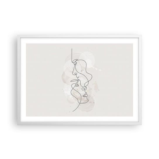 Obraz - Plakat - Splątani w uścisku - 70x50cm - Abstrakcja Mężczyzna Kobieta - Nowoczesny modny obraz Plakat rama biała ARTTOR ARTTOR