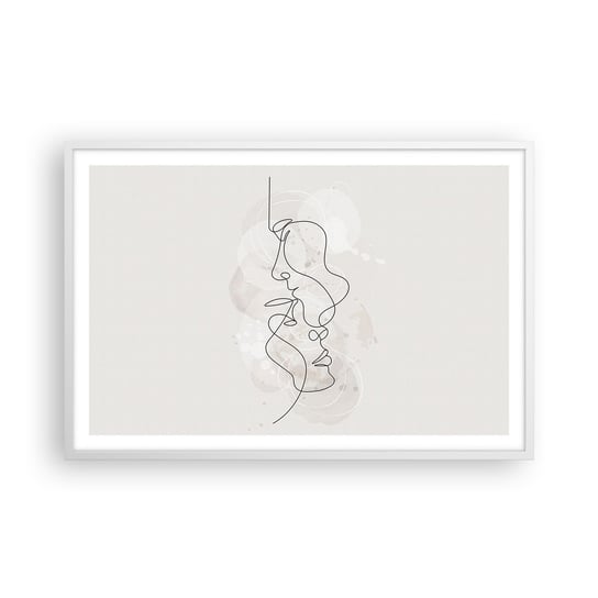 Obraz - Plakat - Splątani w uścisku - 91x61cm - Abstrakcja Mężczyzna Kobieta - Foto Plakaty na ścianę w ramie białej - Plakat do Salonu Sypialni ARTTOR ARTTOR