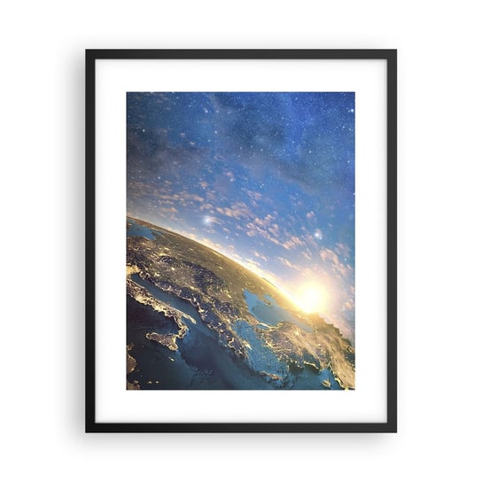 Obraz - Plakat - Spójrzmy na siebie z dystansu - 40x50cm - Kosmos Planet Ziemia Kula Ziemska - Foto Plakaty w ramie koloru czarnego do Salonu Sypialni ARTTOR ARTTOR