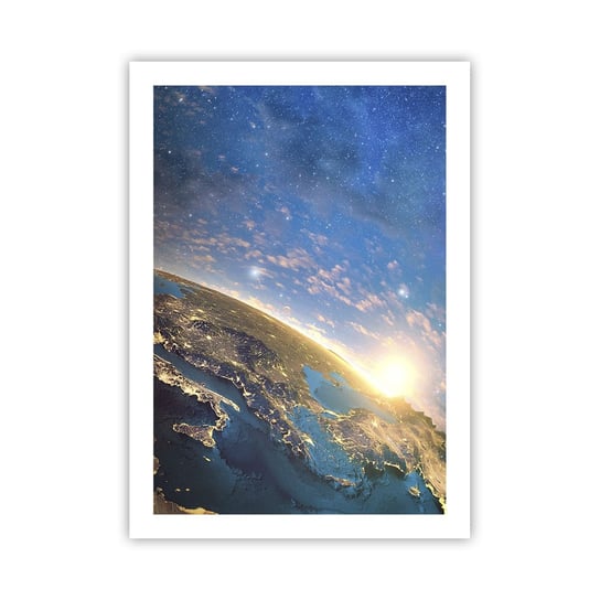 Obraz - Plakat - Spójrzmy na siebie z dystansu - 50x70cm - Kosmos Planet Ziemia Kula Ziemska - Nowoczesny modny obraz Plakat bez ramy do Salonu Sypialni ARTTOR ARTTOR