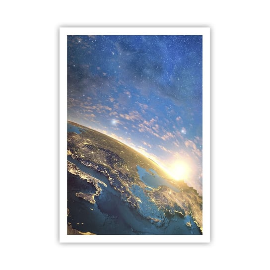 Obraz - Plakat - Spójrzmy na siebie z dystansu - 70x100cm - Kosmos Planet Ziemia Kula Ziemska - Foto Plakaty bez ramy na ścianę do Salonu Sypialni ARTTOR ARTTOR