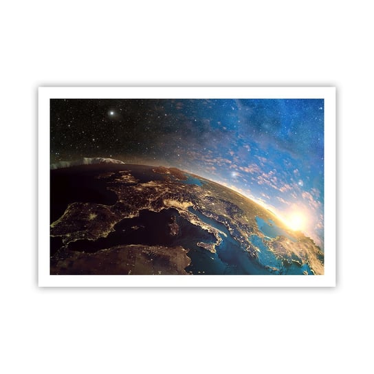 Obraz - Plakat - Spójrzmy na siebie z dystansu - 91x61cm - Kosmos Planet Ziemia Kula Ziemska - Foto Plakaty na ścianę bez ramy - Plakat do Salonu Sypialni ARTTOR ARTTOR