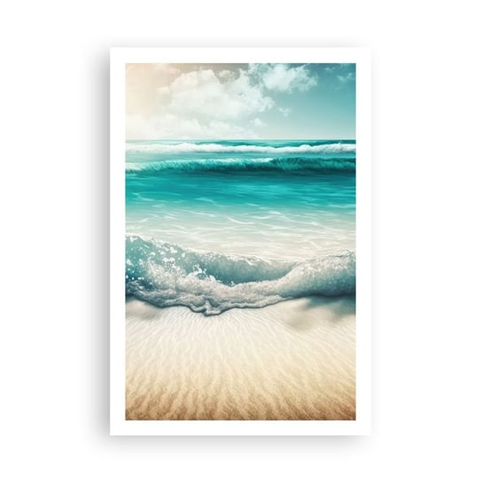 Obraz - Plakat - Spokój oceanu - 61x91cm - Plaża Morze Brzeg - Foto Plakaty na ścianę bez ramy - Plakat do Salonu Sypialni ARTTOR ARTTOR