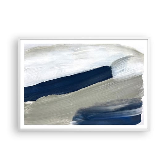 Obraz - Plakat - Spotkanie z bielą - 100x70cm - Sztuka Minimalistyczny Nowoczesny - Foto Plakaty w ramie koloru białego do Salonu Sypialni ARTTOR ARTTOR