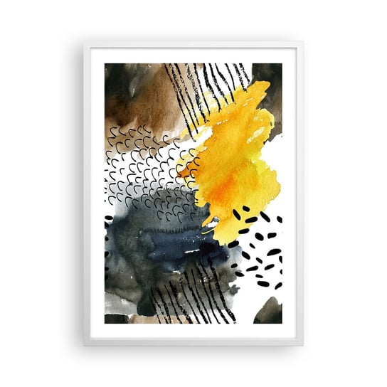Obraz - Plakat - Spotkanie żywiołów - 50x70cm - Abstrakcja Sztuka Sztuka Nowoczesna - Nowoczesny modny obraz Plakat rama biała ARTTOR ARTTOR