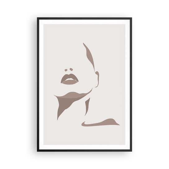 Obraz - Plakat - Stworzona ze światła i cienia - 70x100cm - Twarz Kobiety Kobieta Sztuka - Foto Plakaty w ramie koloru czarnego do Salonu Sypialni ARTTOR ARTTOR