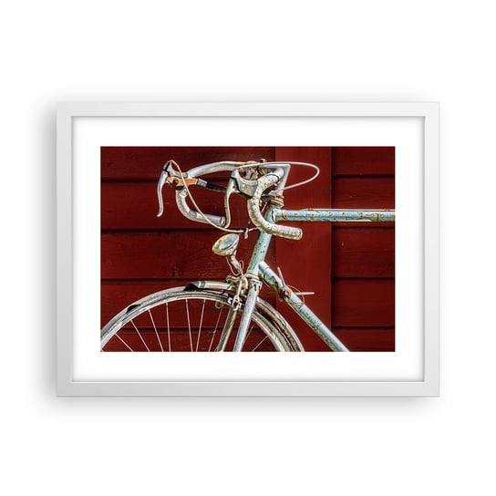 Obraz - Plakat - Stworzony do zwycięstw - 40x30cm - Rower Retro Kolarstwo - Foto Plakaty na ścianę w ramie białej - Plakat do Salonu Sypialni ARTTOR ARTTOR