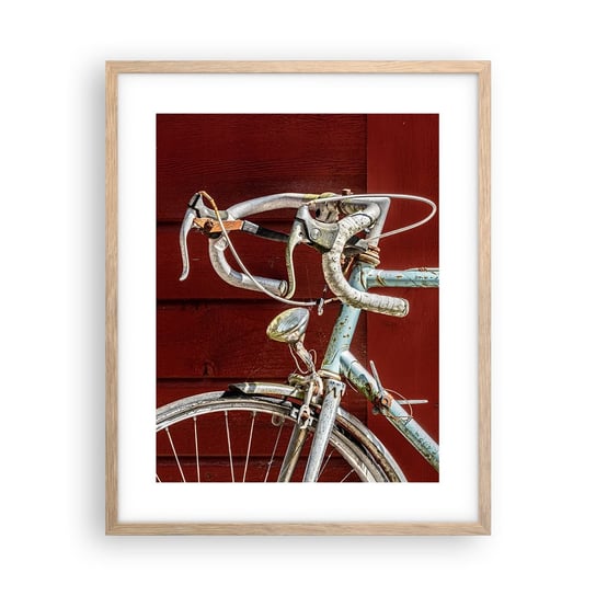 Obraz - Plakat - Stworzony do zwycięstw - 40x50cm - Rower Retro Kolarstwo - Foto Plakaty w ramie koloru jasny dąb do Salonu Sypialni ARTTOR ARTTOR