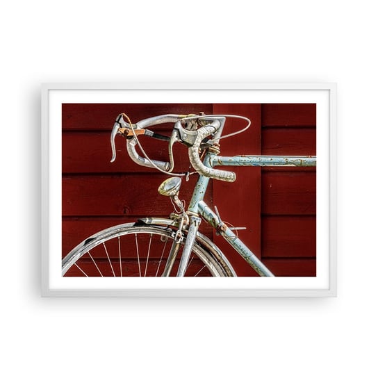 Obraz - Plakat - Stworzony do zwycięstw - 70x50cm - Rower Retro Kolarstwo - Nowoczesny modny obraz Plakat rama biała ARTTOR ARTTOR