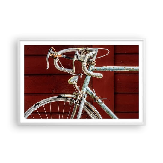 Obraz - Plakat - Stworzony do zwycięstw - 91x61cm - Rower Retro Kolarstwo - Foto Plakaty na ścianę w ramie białej - Plakat do Salonu Sypialni ARTTOR ARTTOR