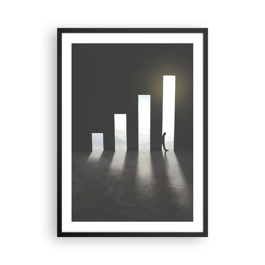 Obraz - Plakat - Sukces – impresja - 50x70cm - Biznes Architektura Człowiek - Nowoczesny modny obraz Plakat czarna rama ARTTOR ARTTOR