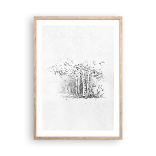 Obraz - Plakat - Światło brzozowego lasu - 50x70cm - Las Brzoza Drzewa - Nowoczesny modny obraz Plakat rama jasny dąb ARTTOR ARTTOR