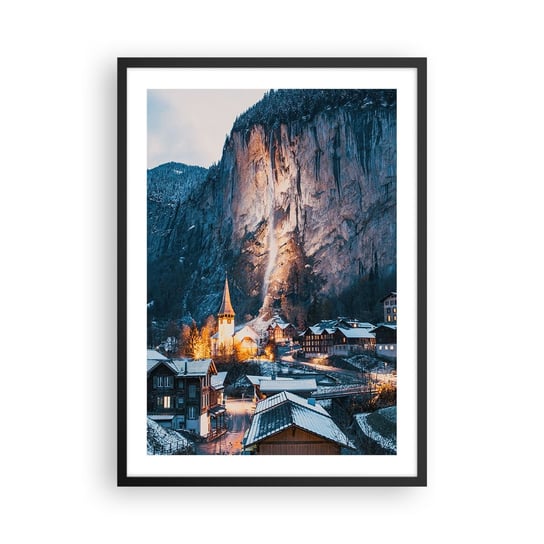 Obraz - Plakat - Świetlisty duch zimy - 50x70cm - Krajobraz Szwajcaria Alpy - Nowoczesny modny obraz Plakat czarna rama ARTTOR ARTTOR