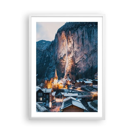 Obraz - Plakat - Świetlisty duch zimy - 50x70cm - Krajobraz Szwajcaria Alpy - Nowoczesny modny obraz Plakat rama biała ARTTOR ARTTOR