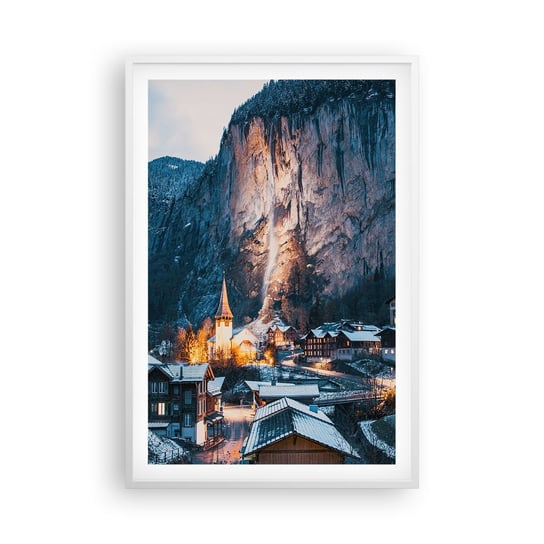 Obraz - Plakat - Świetlisty duch zimy - 61x91cm - Krajobraz Szwajcaria Alpy - Foto Plakaty na ścianę w ramie białej - Plakat do Salonu Sypialni ARTTOR ARTTOR