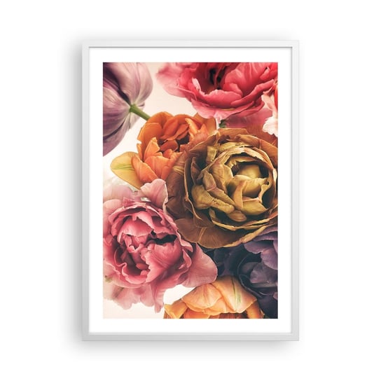 Obraz - Plakat - Święto życia - 50x70cm - Bukiet Kwiatów Kwiaty Piwonia - Nowoczesny modny obraz Plakat rama biała ARTTOR ARTTOR