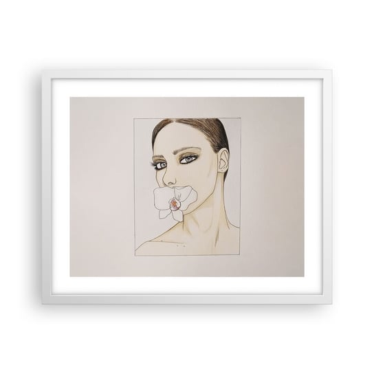 Obraz - Plakat - Symbol elegancji i piękna - 50x40cm - Abstrakcja Sztuka Kobieta - Foto Plakaty w ramie koloru białego do Salonu Sypialni ARTTOR ARTTOR