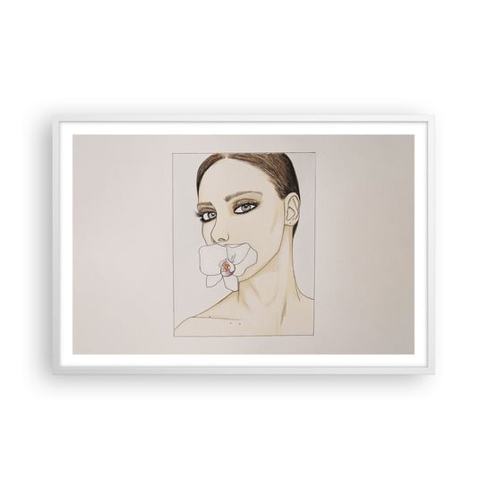 Obraz - Plakat - Symbol elegancji i piękna - 91x61cm - Abstrakcja Sztuka Kobieta - Foto Plakaty na ścianę w ramie białej - Plakat do Salonu Sypialni ARTTOR ARTTOR