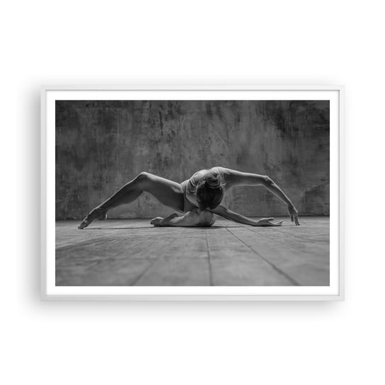 Obraz - Plakat - Symetria odnaleziona - 100x70cm - Baletnica Balet Taniec - Foto Plakaty w ramie koloru białego do Salonu Sypialni ARTTOR ARTTOR