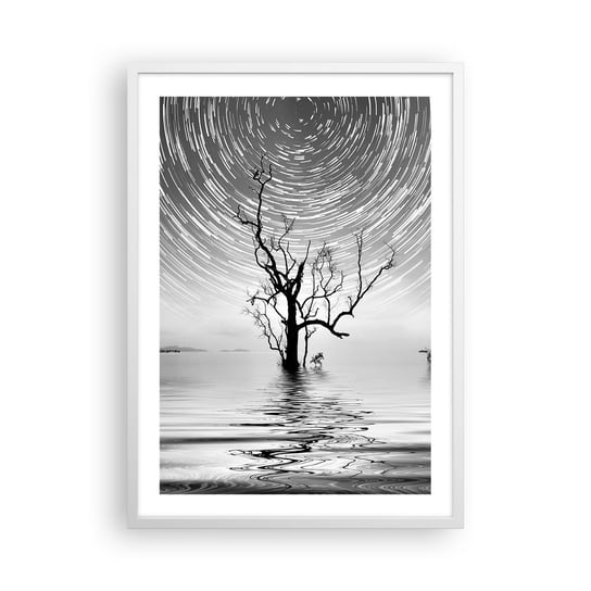 Obraz - Plakat - Symfonia natury - 50x70cm - Abstrakcja Drzewo Jezioro - Nowoczesny modny obraz Plakat rama biała ARTTOR ARTTOR