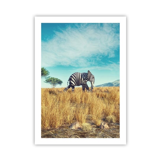 Obraz - Plakat - Szarość już niemodna - 50x70cm - Abstrakcja Słoń Zebra - Nowoczesny modny obraz Plakat bez ramy do Salonu Sypialni ARTTOR ARTTOR