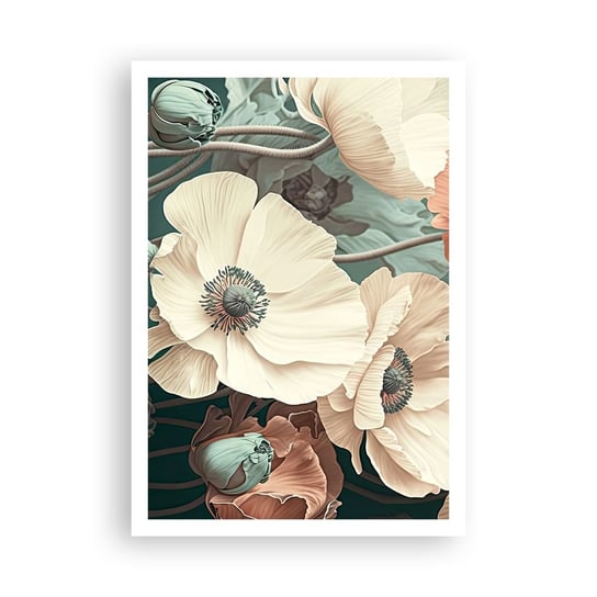 Obraz - Plakat - Szept maków - 70x100cm - Kwiaty Rośliny Pastelowy - Foto Plakaty bez ramy na ścianę do Salonu Sypialni ARTTOR ARTTOR