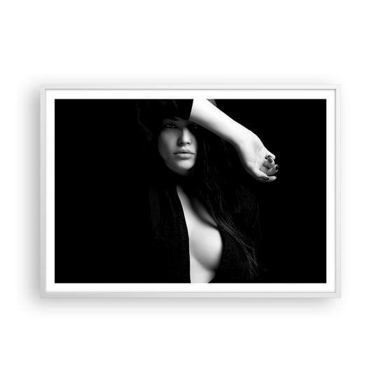 Obraz - Plakat - Szkoła uwodzenia - 100x70cm - Kobieta Akt Portret - Foto Plakaty w ramie koloru białego do Salonu Sypialni ARTTOR ARTTOR