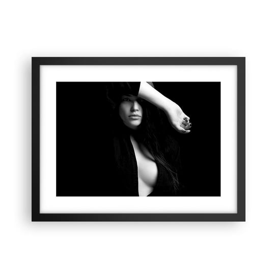Obraz - Plakat - Szkoła uwodzenia - 40x30cm - Kobieta Akt Portret - Foto Plakaty na ścianę w czarnej ramie - Plakat do Salonu Sypialni ARTTOR ARTTOR