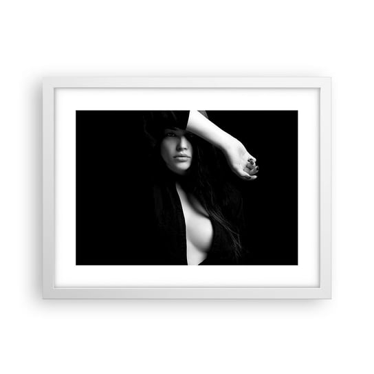 Obraz - Plakat - Szkoła uwodzenia - 40x30cm - Kobieta Akt Portret - Foto Plakaty na ścianę w ramie białej - Plakat do Salonu Sypialni ARTTOR ARTTOR