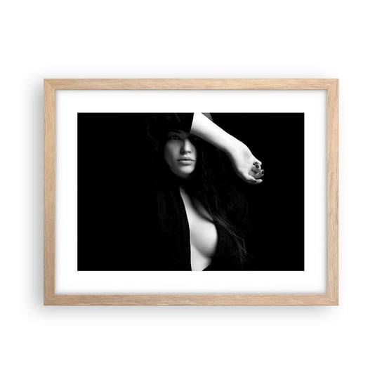 Obraz - Plakat - Szkoła uwodzenia - 40x30cm - Kobieta Akt Portret - Foto Plakaty na ścianę w ramie jasny dąb - Plakat do Salonu Sypialni ARTTOR ARTTOR